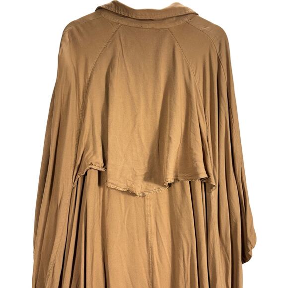 PILCRO Anthropologie ONE SIZE Viscose Utility Popover Jacket Coat Tan - Picture 4 of 11